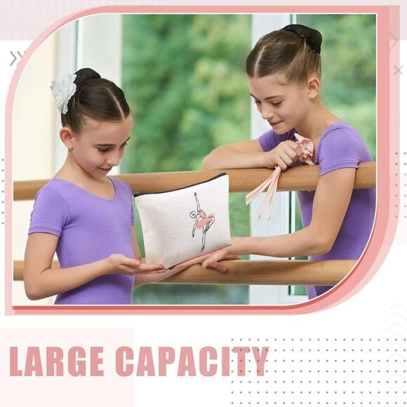 6 Pcs Dance Makeup Bag Gift Dancer Cosmetic Bags Ballet Teacher Gift Toiletry Zi - Picture 7 of 7